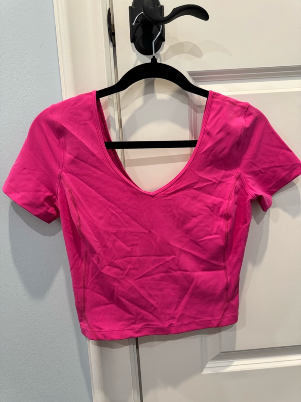 lululemon athletica Hot Pink V-Neck Crop Top